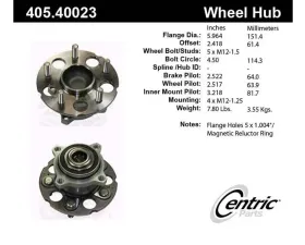 Centric C-Tek Standard Hub and Bearing Assembly; With ABS 405.40023E