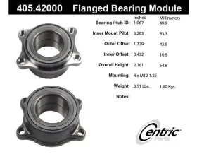 Centric C-Tek Standard Flanged Wheel Bearing Module 405.42000E