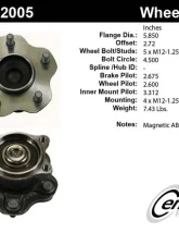 Centric C-Tek Standard Hub and Bearing Assembly; With ABS 405.42005E                                     - 405.42005E - Image 5