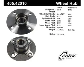 Centric C-Tek Standard Hub and Bearing Assembly 405.42010E