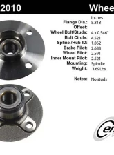 Centric C-Tek Standard Hub and Bearing Assembly 405.42010E                                     - 405.42010E - Image 5