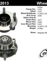Centric C-Tek Standard Hub and Bearing Assembly; With ABS 405.42013E                                     - 405.42013E - Image 5