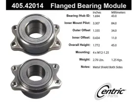 Centric C-Tek Standard Flanged Bearing Module 405.42014E