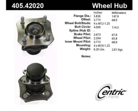 Centric C-Tek Standard Hub and Bearing Assembly 405.42020E