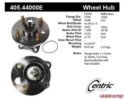 Centric C-Tek Standard Hub and Bearing Assembly 405.44000E - 405.44000E