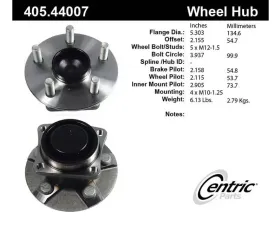 Centric C-Tek Standard Hub and Bearing Assembly 405.44007E