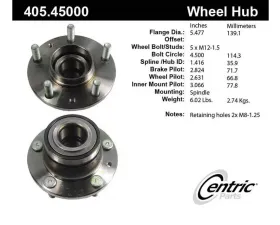 Centric C-Tek Standard Hub and Bearing Assembly 405.45000E