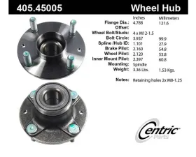 Centric C-Tek Standard Hub and Bearing Assembly 405.45005E