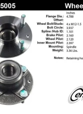 Centric C-Tek Standard Hub and Bearing Assembly 405.45005E                                     - 405.45005E - Image 5
