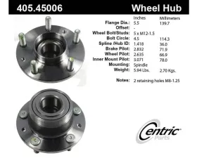 Centric C-Tek Standard Hub and Bearing Assembly 405.45006E