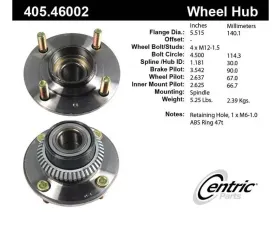Centric C-Tek Standard Hub and Bearing Assembly 405.46002E