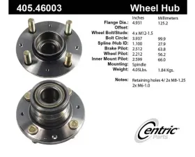 Centric C-Tek Standard Hub and Bearing Assembly 405.46003E