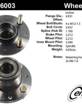 Centric C-Tek Standard Hub and Bearing Assembly 405.46003E                                     - 405.46003E - Image 5
