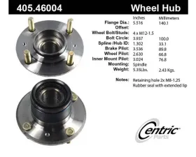 Centric C-Tek Standard Hub and Bearing Assembly 405.46004E
