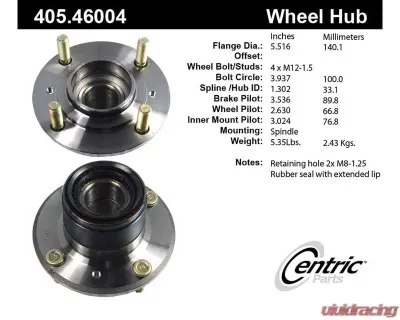 Centric C-Tek Standard Hub and Bearing Assembly 405.46004E - 405.46004E