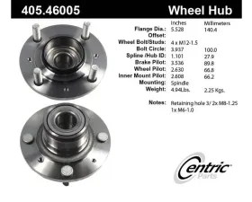 Centric C-Tek Standard Hub and Bearing Assembly 405.46005E