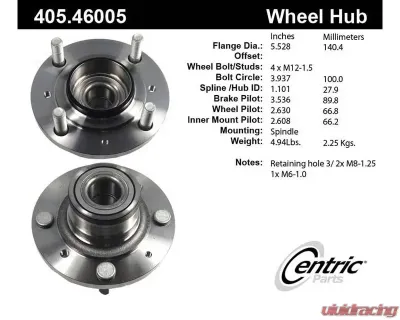 Centric C-Tek Standard Hub and Bearing Assembly 405.46005E - 405.46005E