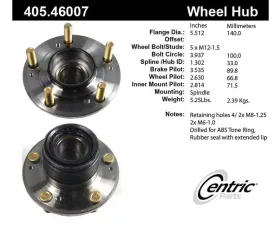 Centric C-Tek Standard Hub and Bearing Assembly 405.46007E