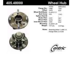 Centric C-Tek Standard Hub and Bearing Assembly 405.48000E