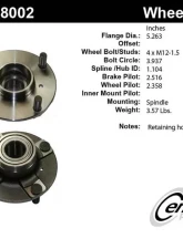 Centric C-Tek Standard Hub and Bearing Assembly 405.48002E                                     - 405.48002E - Image 5