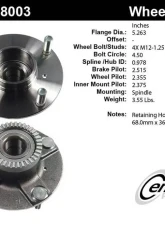 Centric C-Tek Standard Hub and Bearing Assembly 405.48003E                                     - 405.48003E - Image 5