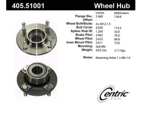 Centric C-Tek Standard Hub and Bearing Assembly 405.51001E