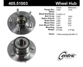 Centric C-Tek Standard Hub and Bearing Assembly 405.51003E