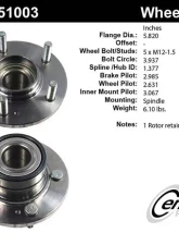 Centric C-Tek Standard Hub and Bearing Assembly 405.51003E                                     - 405.51003E - Image 5