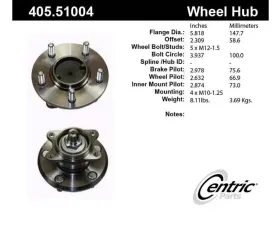 Centric C-Tek Standard Hub and Bearing Assembly 405.51004E