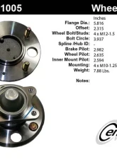 Centric C-Tek Standard Hub and Bearing Assembly 405.51005E                                     - 405.51005E - Image 5