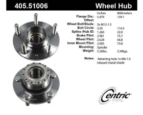 Centric C-Tek Standard Hub and Bearing Assembly 405.51006E