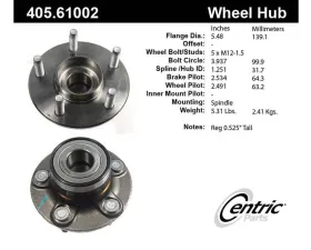 Centric C-Tek Standard Hub and Bearing Assembly 405.61002E