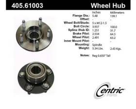 Centric C-Tek Standard Hub and Bearing Assembly 405.61003E