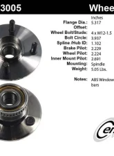 Centric C-Tek Standard Hub and Bearing Assembly; With ABS 405.63005E                                     - 405.63005E - Image 5