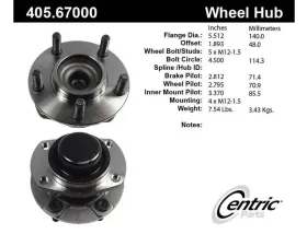 Centric C-Tek Standard Hub and Bearing Assembly 405.67000E