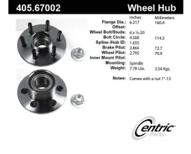 Centric C-Tek Standard Hub and Bearing Assembly 405.67002E