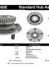 Centric C-Tek Standard Hub and Bearing Assembly; With ABS 406.11000E                                     - 406.11000E - Image 2