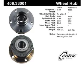 Centric C-Tek Standard Hub and Bearing Assembly 406.33001E