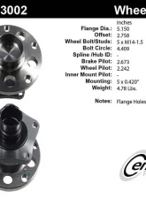 Centric C-Tek Standard Hub and Bearing Assembly; With ABS 406.33002E                                     - 406.33002E - Image 5