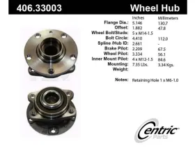 Centric C-Tek Standard Hub and Bearing Assembly 406.33003E