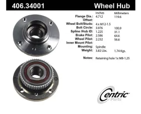Centric C-Tek Standard Hub and Bearing Assembly 406.34001E