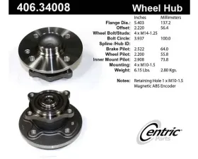 Centric C-Tek Standard Hub and Bearing Assembly 406.34008E