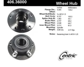 Centric C-Tek Standard Hub and Bearing Assembly 406.36000E
