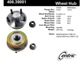 Centric C-Tek Standard Hub and Bearing Assembly 406.39001E