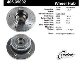 Centric C-Tek Standard Hub and Bearing Assembly 406.39002E