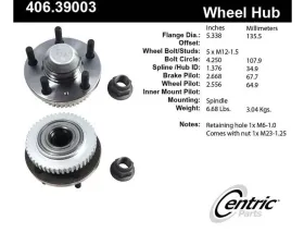 Centric C-Tek Standard Hub and Bearing Assembly 406.39003E
