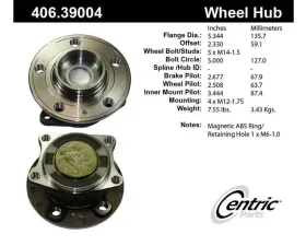 Centric C-Tek Standard Hub and Bearing Assembly; With ABS 406.39004E