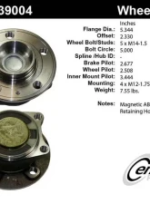 Centric C-Tek Standard Hub and Bearing Assembly; With ABS 406.39004E                                     - 406.39004E - Image 5