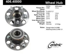 Centric C-Tek Standard Hub and Bearing Assembly 406.40000E