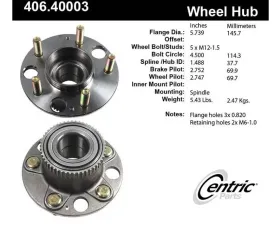 Centric C-Tek Standard Hub and Bearing Assembly 406.40003E